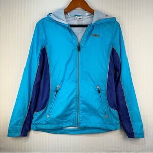 Adidas Blue Windbreaker Rain Slicker Running Jacket Size Medium Sporty Athletic